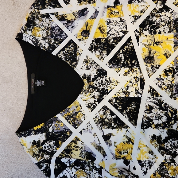 Style&Co Woman 3/4 Sleeve Silver Beaded v-neckline Knit Tunic Top 3X W-545 - Picture 2 of 7